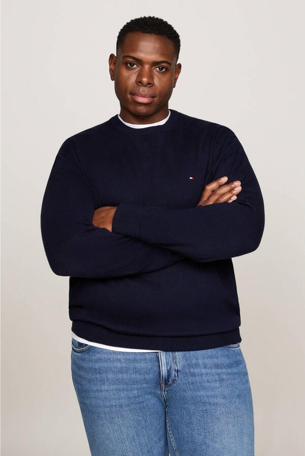 Tommy Hilfiger Big & Tall trui fijn gebreid Plus Size donkerblauw - Foto 2
