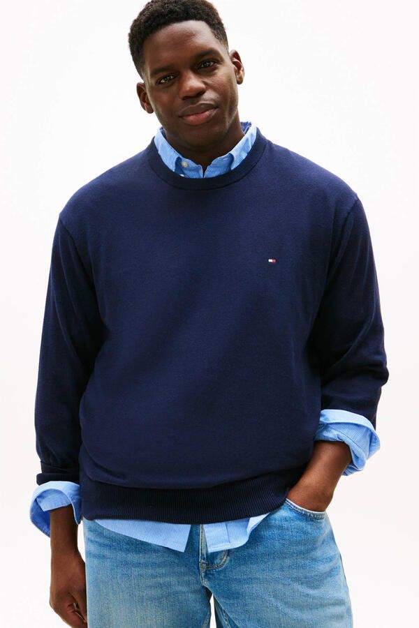 Tommy Hilfiger Big & Tall trui fijn gebreid Plus Size donkerblauw