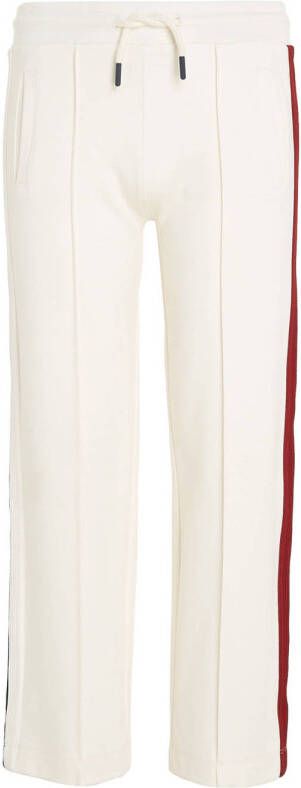 Tommy Hilfiger broek GLOBAL met zijstreep offwhite rood donkerblauw Wit Meisjes Viscose 104