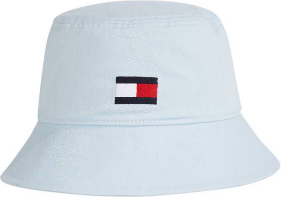 Tommy Hilfiger bucket hat met logo lichtblauw Hoed Biologisch katoen