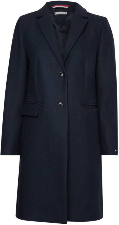 Tommy Hilfiger coat met wol donkerblauw