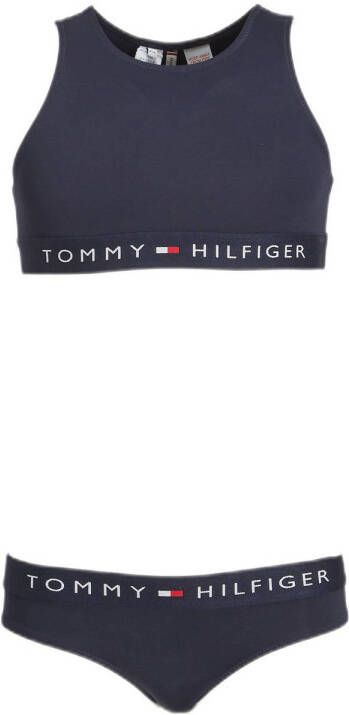 Tommy Hilfiger Swimwear Bustierbikini CROP TOP SET met tommy hilfiger merklabel (set 2 stuks)
