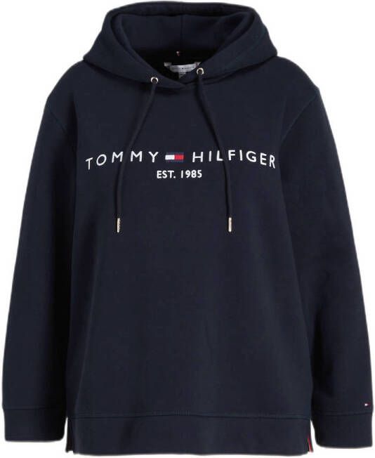 Tommy Hilfiger Curve Hoodie RV TH ESS HILFIGER HOODIE LS met geborduurd tommy hilfiger lineair logo-opschrift