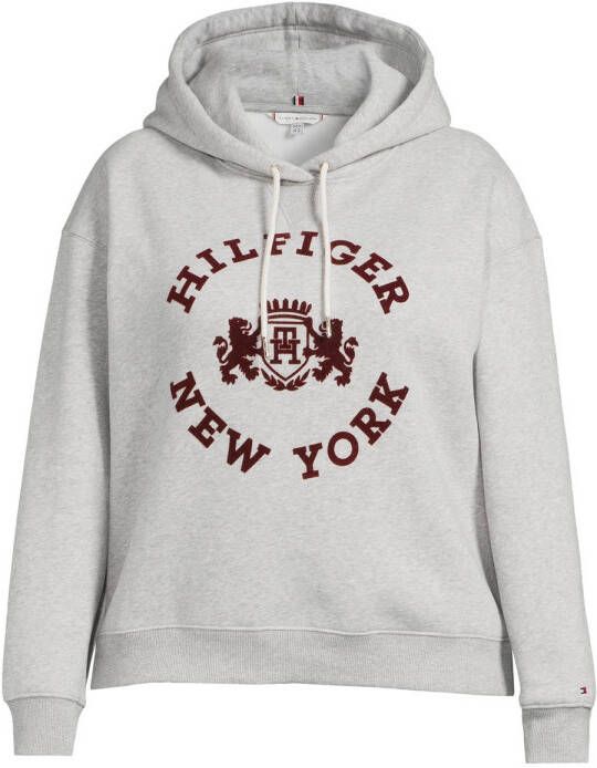 Tommy Hilfiger Curve hoodie met logo grijs