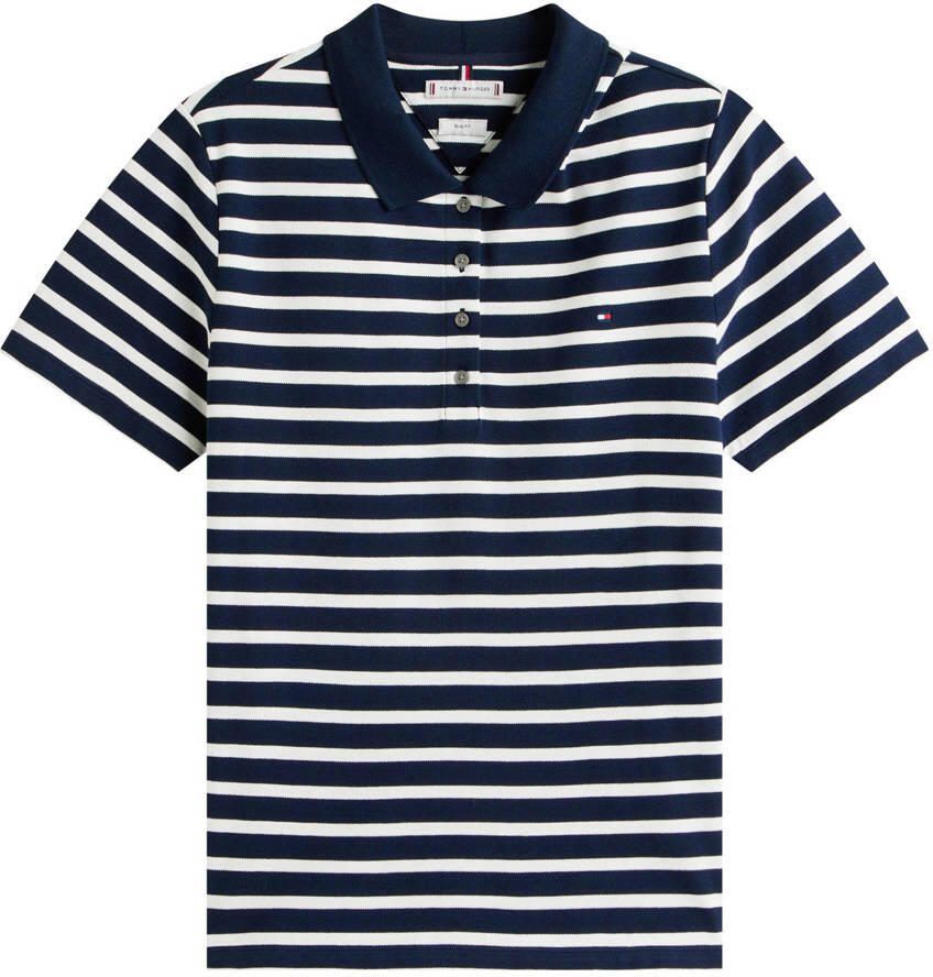 Tommy Hilfiger Curve gestreepte polo marineblauw