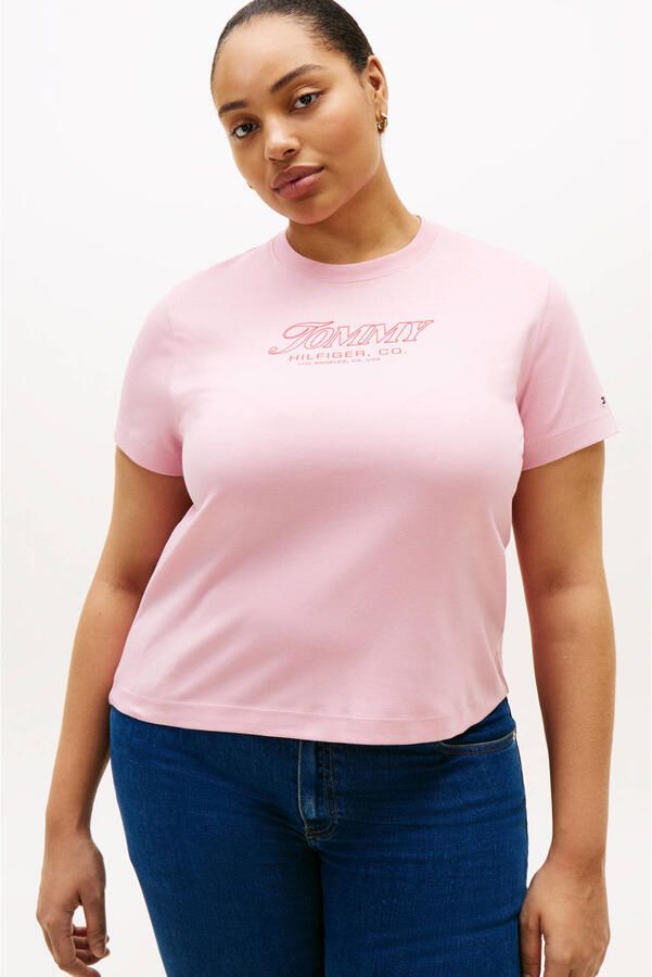 Tommy Hilfiger Curve T-shirt lichtroze - Foto 3