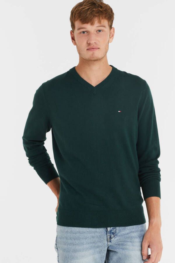 TOMMY HILFIGER Heren Truien & Vesten Structure Crew Nk Donkergroen