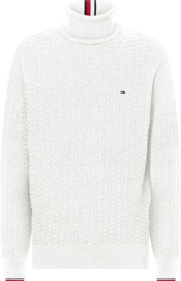 Tommy Hilfiger gemêleerde coltrui van biologisch katoen ivory