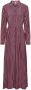 Tommy Hilfiger gestreepte maxi blousejurk rood donkerblauw - Thumbnail 2