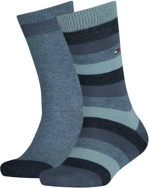 Tommy Hilfiger gestreepte sokken set van 2 blauw Katoen 23-26