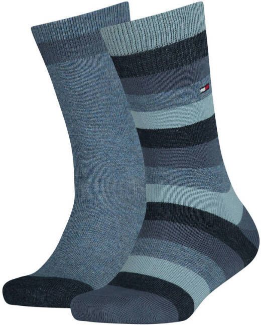 Tommy Hilfiger gestreepte sokken set van 2 blauw Katoen 23-26