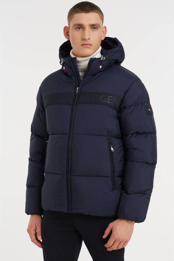 Tommy Hilfiger Donkerblauwe Gewatteerde Jas Ny High Loft Puffer - Foto 2