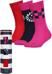 Tommy Hilfiger giftbox sokken met all-over print set van 3 fuchsia