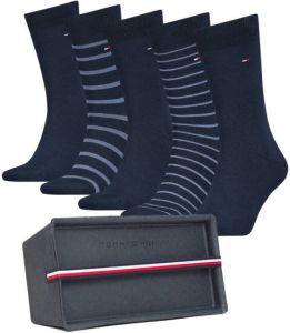 Tommy Hilfiger giftbox sokken met strepen set van 5 donkerblauw