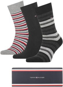 Tommy Hilfiger giftbox sokken set van 3 zwart grijs