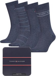 Tommy Hilfiger giftbox sokken set van 4 blauw
