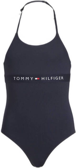 Tommy Hilfiger halter badpak donkerblauw Meisjes Gerecycled polyamide (duurzaam) 140 152