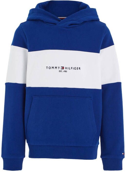 Tommy Hilfiger hoodie ESSENTIAL COLORBLOCK blauw wit Sweater Meerkleurig 104