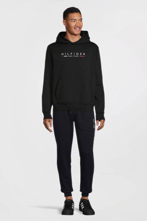 Tommy Hilfiger Heren Regular Fit Sweatshirt met Vaste Capuchon Black Heren