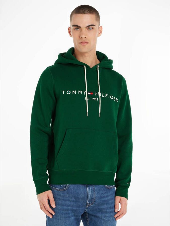Tommy Hilfiger hoodie met biologisch katoen prep green