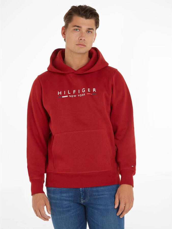 Tommy Hilfiger hoodie met biologisch katoen regatta red