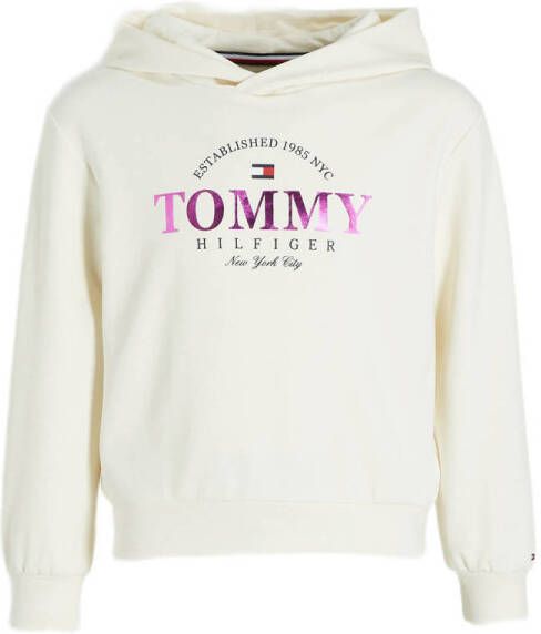 Tommy Hilfiger hoodie met logo ecru roze