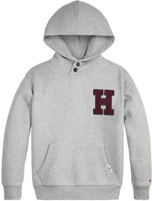 Tommy Hilfiger hoodie met logo grijs melange