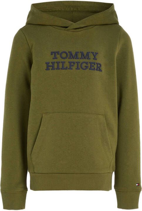 Tommy Hilfiger hoodie met logo groen Sweater Logo 110