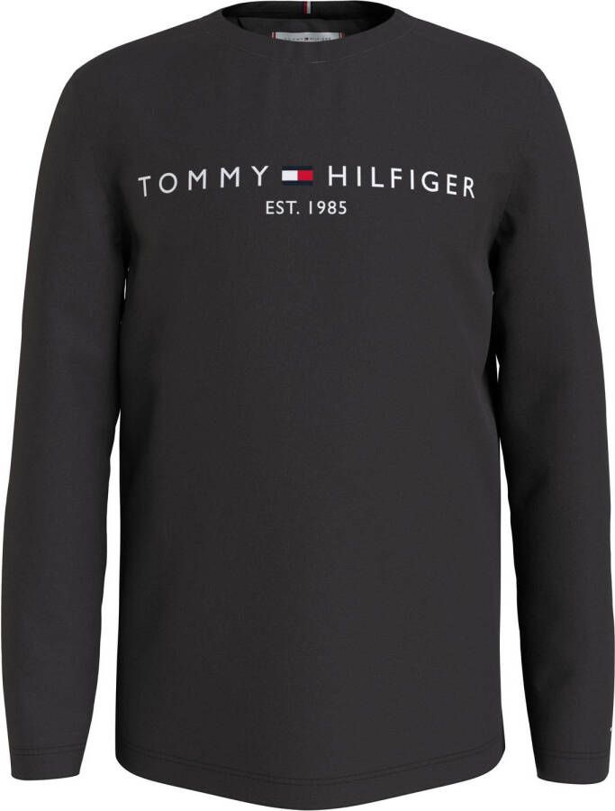 Tommy Hilfiger longsleeve van biologisch katoen zwart Katoen (biologisch) Ronde hals 128
