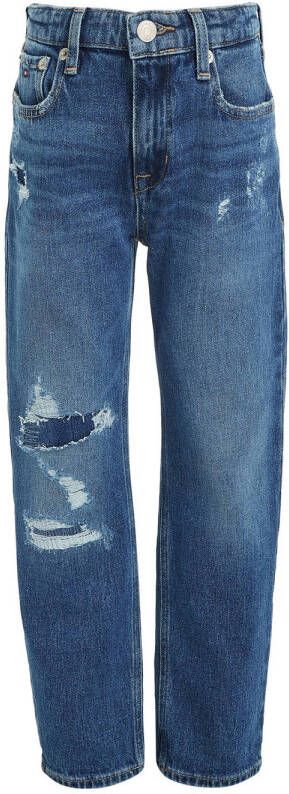 Tommy Hilfiger loose fit jeans SKATER DESTRUCIONS hempmedium Blauw Jongens Stretchdenim 110