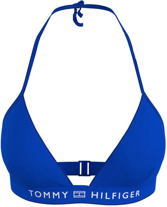 Tommy Hilfiger niet-voorgevormde triangel bikinitop blauw