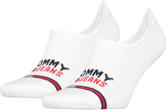 Tommy Hilfiger no-show sneakersokken met logo set van 2 wit