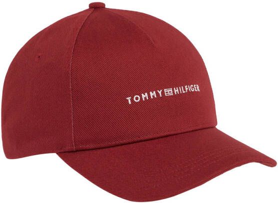 Tommy Hilfiger Pet met logo Kleur: Donkerrood Red