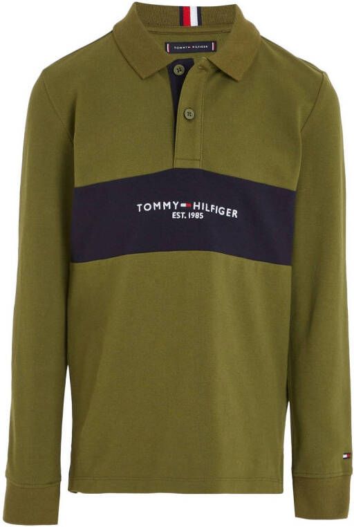 Tommy Hilfiger polo COLORBLOCK groen donkerblauw