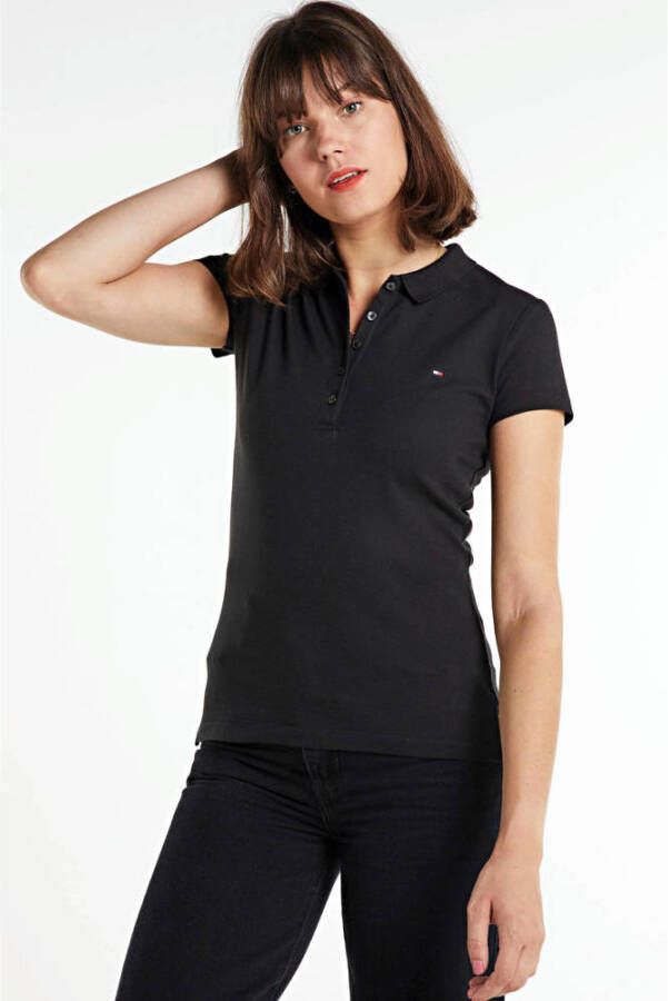 Tommy Hilfiger Poloshirt HERITAGE SHORT SLEEVE SLIM POLO met -merklabel op borsthoogte