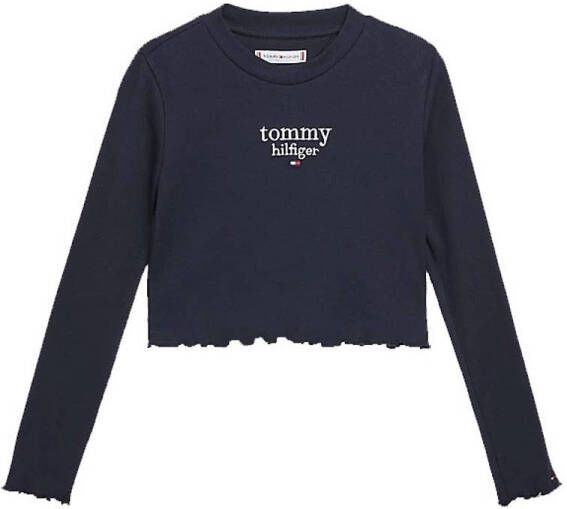 Tommy Hilfiger Teens Kort shirt met lange mouwen en labelstitching model 'GRAPHIC'
