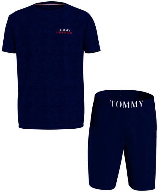 Tommy Hilfiger Underwear Shortama met tommy hilfiger logo-opschrift bij de band (2-delig)