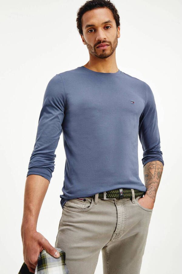 Tommy Hilfiger Shirt met lange mouwen en labelstitching model 'TRETCH'