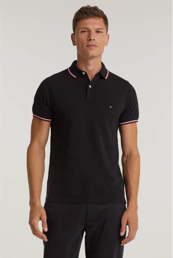 Tommy Hilfiger Zwarte poloshirt met korte mouwen Black Heren