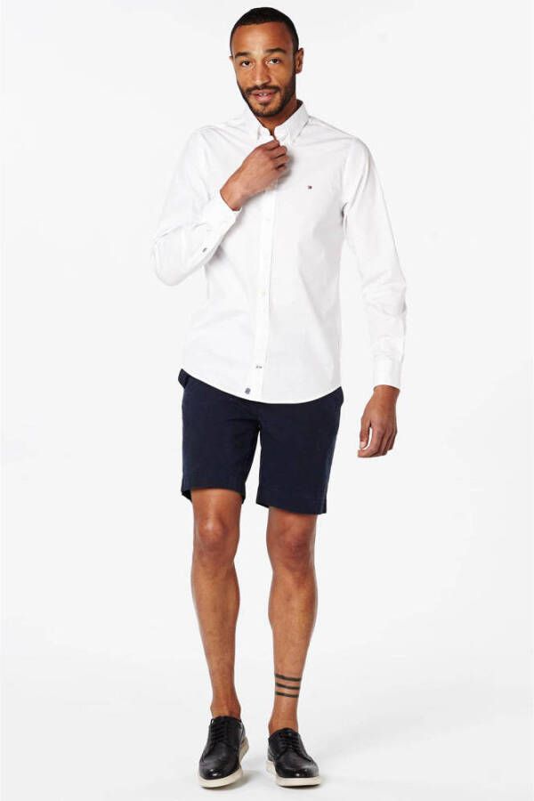 Tommy Hilfiger slim fit poplin overhemd wit