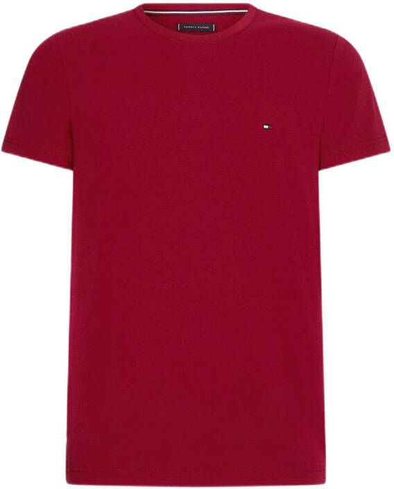 Tommy Hilfiger slim fit T-shirt met logo rood
