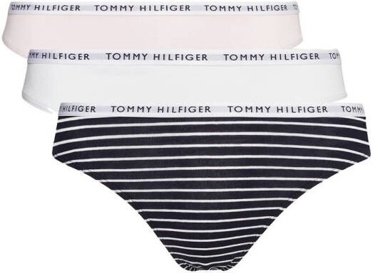 Tommy Hilfiger slip (set van 3) zwart wit lichtroze