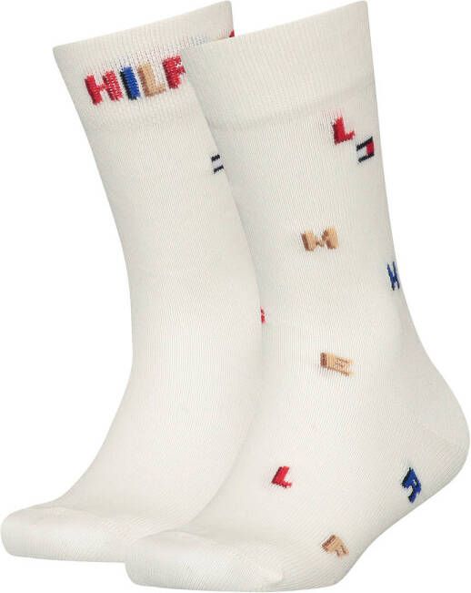 Tommy Hilfiger sokken met all-over print set van 2 ecru