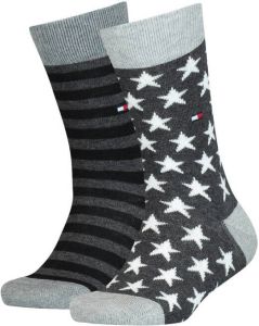 Tommy Hilfiger sokken met all-over print set van 2 grijs zwart