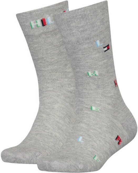 Tommy Hilfiger sokken met all-over print set van 2 lichtgrijs