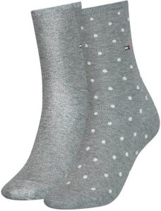 Tommy Hilfiger sokken met stippen set van 2 grijs