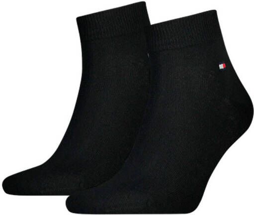 Tommy Hilfiger sokken Quarter met logo set van 2 zwart