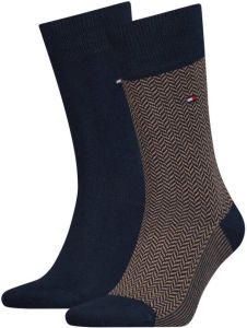 Tommy Hilfiger sokken set van 2 donkerblauw beige