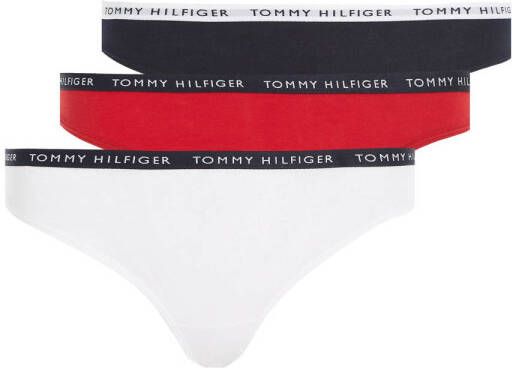 Tommy Hilfiger string (set van 3) rood zwart wit