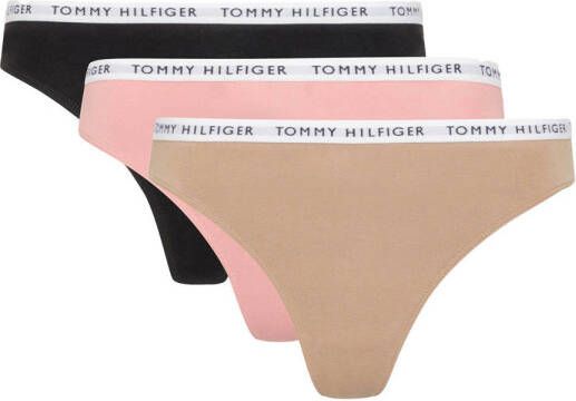 Tommy Hilfiger string (set van 3) roze beige zwart